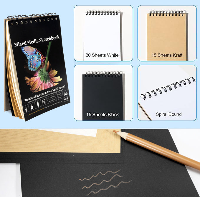 H&B 80-Pack Color Pencil Drawing Set and Art Supplies Kit For Kids - Product Packaging & Contents