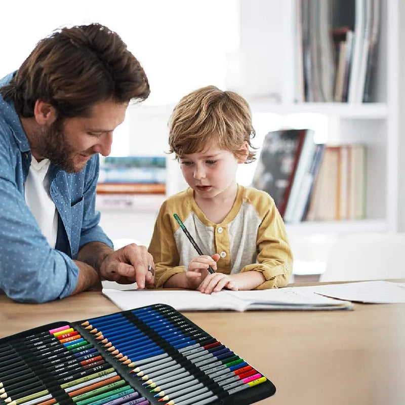 H&B 72 Drawing & Art Supplies Kit, Colored Sketching Pencils Set - Product Close-Up Detail