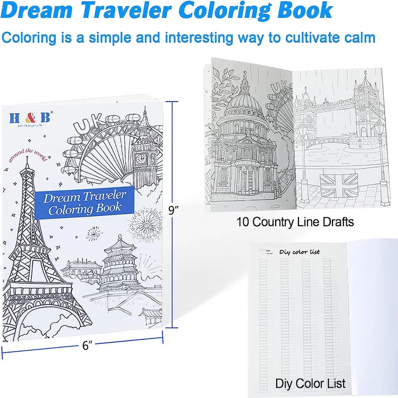 H&B 72 120 180 vivid canvas tote bag Colored Pencils Set - Product Color Options