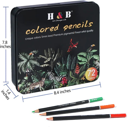 H & B 72 120 180 Tin box oil-based color lead set