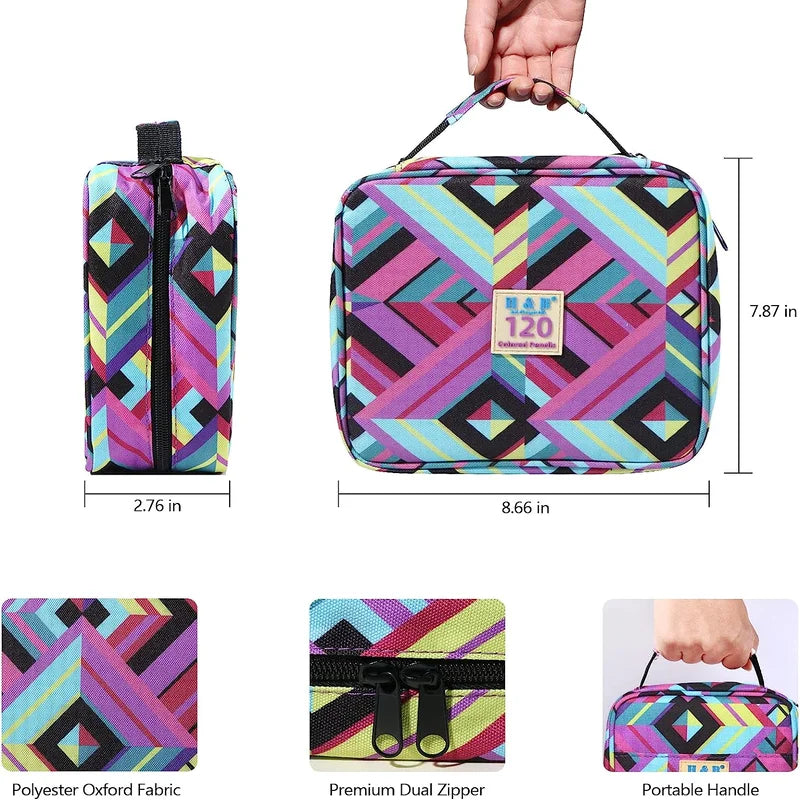 H&B 72 120 180 vivid canvas tote bag Colored Pencils Set - Product Lifestyle Scene