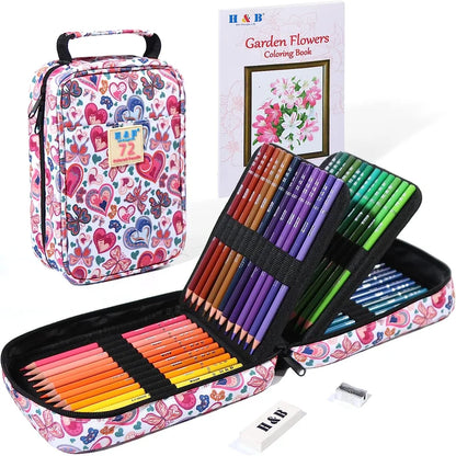 H & B 72 120 180 Professional Portable Bag Colored Pencil Drawings Sets For Kids Adults