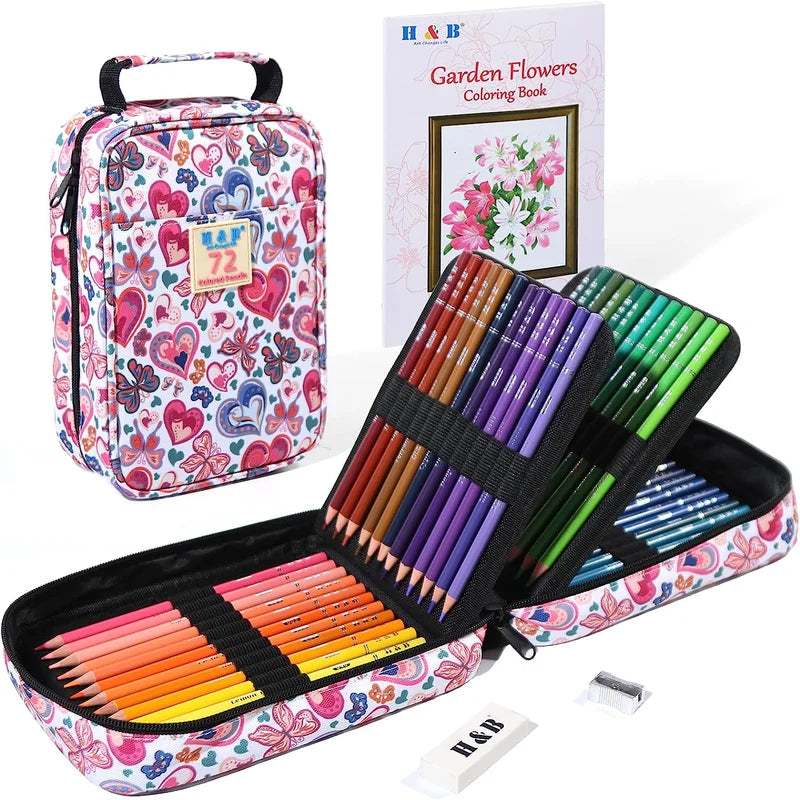 H&B Color Drawing Pen 72 Pieces Drawing Color Pencil Set coloring