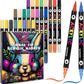 H & B 48-Color Acrylic Paint Pens Marker Waterproof Pen for Rock Painting Easter Crafts Kids Canvas Easter Eggs Wood Artist Wedding